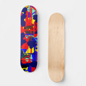 Abstrakt Expressionist 01 - Retro Skateboard (Vorderseite)