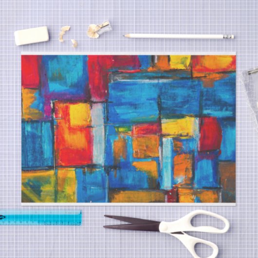 Abstrakt Expressionist Painting Muster Seidenpapier (Handwerk)