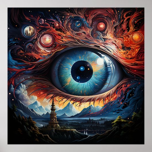Abstrakt Eye Art Trippy Skyscape Poster (Vorne)