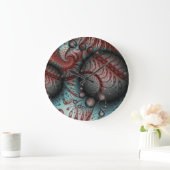 Abstrakt Fantasy Fraktal Art Balls Braun Blau Große Wanduhr (Zuhause)
