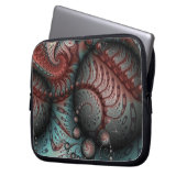 Abstrakt Fantasy Fraktal Art Balls Braun Blau Laptopschutzhülle (Vorderseite Links)
