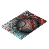 Abstrakt Fantasy Fraktal Art Balls Braun Blau Notizblock (Linke Seite)