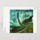 Abstrakt Fantasy Pirates Nightmare Treasure Postkarte (Vorne/Hinten)