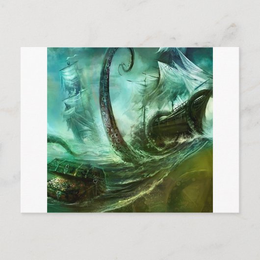 Abstrakt Fantasy Pirates Nightmare Treasure Postkarte (Vorderseite)
