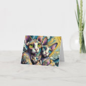 Abstrakt Fantasy Sphynx Familie Karte (Vorderseite)