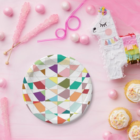 Abstrakt-Farbband Pappteller (Party)