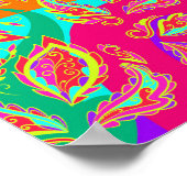 abstrakt,Farbe,Muster,indisch,Mandala,rosa, Poster (Ecke)