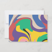 Abstrakt farbenfroh kühne Moderne Groovy RSVP Karte (Rückseite)