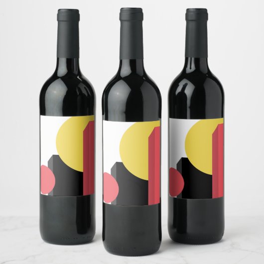 Abstrakt, farbenfroh, modern, einfach, lebendig weinetikett (Flaschen)