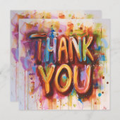 Abstrakt farbig dankeskarte (Vorne/Hinten)