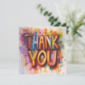 Abstrakt farbig dankeskarte (Stehend Vorderseite)