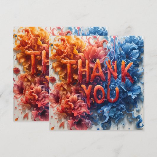 Abstrakt farbig dankeskarte (Vorne/Hinten)