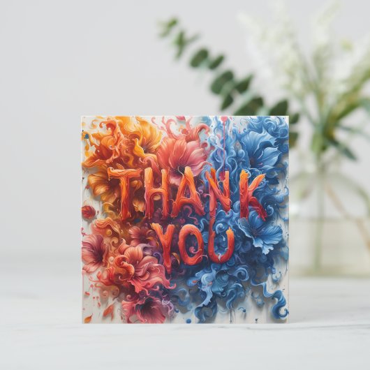 Abstrakt farbig dankeskarte (Stehend Vorderseite)