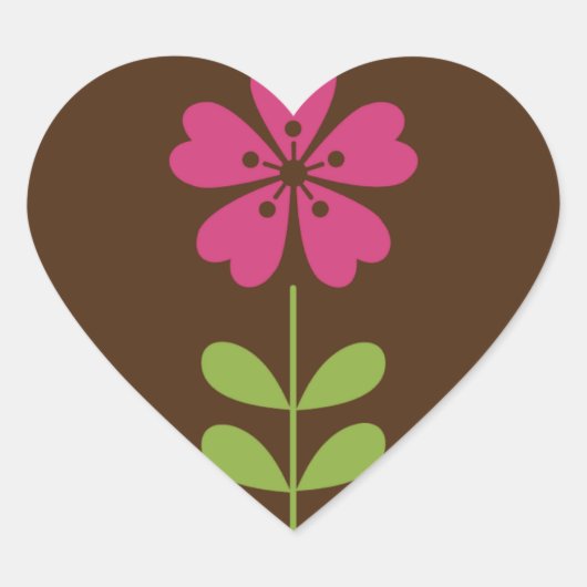 abstrakt-farbig dekorativ-blumenreich Herz-Aufkleber (Vorderseite)