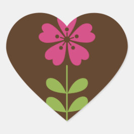 abstrakt-farbig dekorativ-blumenreich Herz-Aufkleber