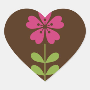 abstrakt-farbig dekorativ-blumenreich Herz-Aufkleber