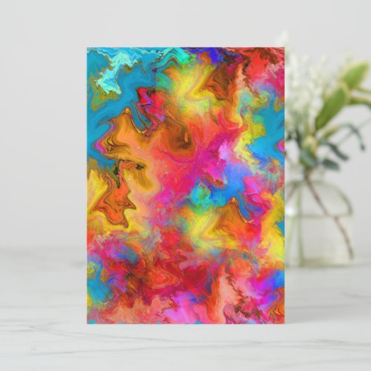 abstrakt farbig einladung (Stehend Vorderseite)