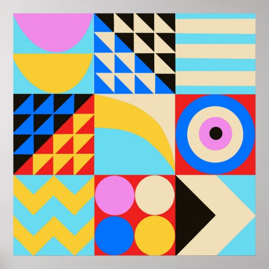 Abstrakt-farbig-modern geometrisch poster (Vorne)