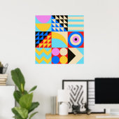 Abstrakt-farbig-modern geometrisch poster (Heimbüro)