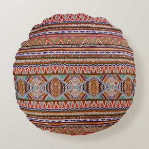 Abstrakt farbig: Nahtloser Musterhintergrund. Rundes Kissen