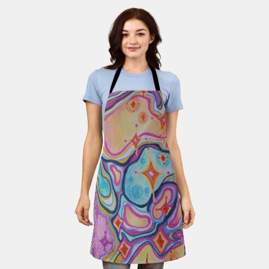 abstrakt farbig schürze (Getragen)