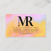 Abstrakt-farbige DJ-Musikerin Visitenkarte (Rückseite)