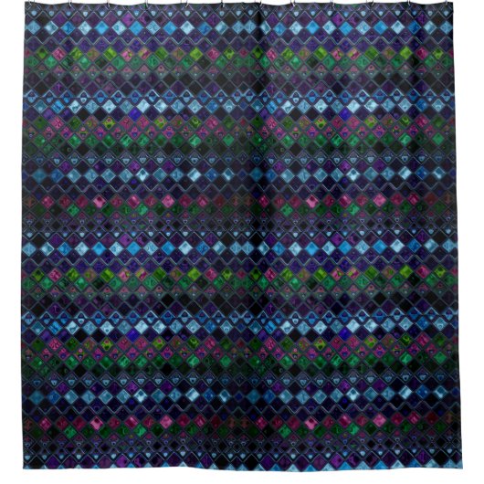 Abstrakt farbiges Mosaikglas #11 Duschvorhang (Vorderseite)