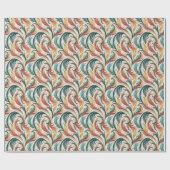 Abstrakt Feathers Wrapping Paper Roll Geschenkpapier (Flach)