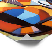 Abstrakt Feline Beauty Calico Cat Kubist Poster (Ecke)