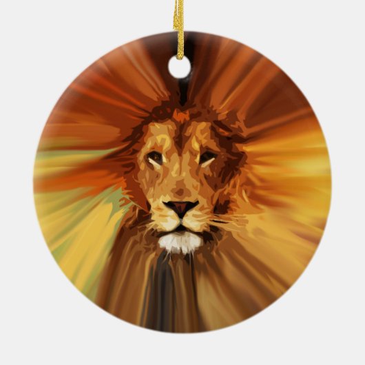 Abstrakt Fierce Lion Keramikornament (Hinten)