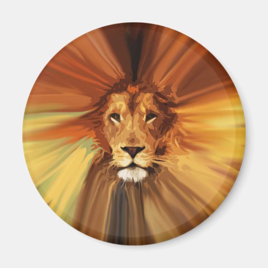 Abstrakt Fierce Lion Magnet (Vorne)