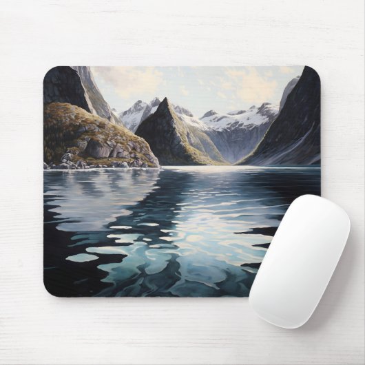 Abstrakt Fjord Mousepad (Mit Mouse)