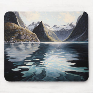Abstrakt Fjord Mousepad