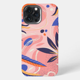 abstrakt flache Blumenmuster iPhone 13 Pro Max Hülle