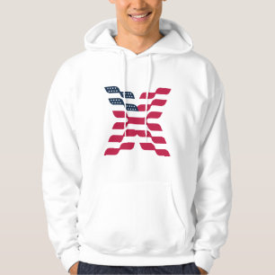 Abstrakt Flagge der Vereinigten Staaten Buchstabe Hoodie