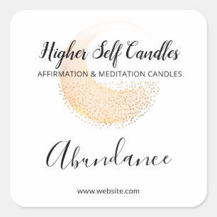 Abstrakt Flame Logo White Candle Product Labels Quadratischer Aufkleber