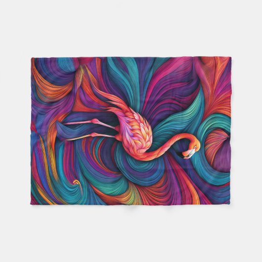ABSTRAKT FLAMINGO BLANKET FLEECEDECKE (Vorderseite (Horizontal))