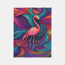 ABSTRAKT FLAMINGO BLANKET FLEECEDECKE