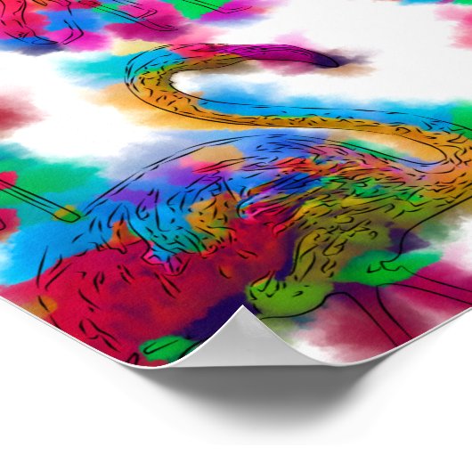 Abstrakt Flamingo Flock Poster (Ecke)