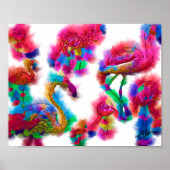 Abstrakt Flamingo Flock Poster (Vorne)