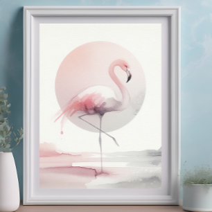 Abstrakt Flamingo Modern Trendy Zuhause Boho Poster