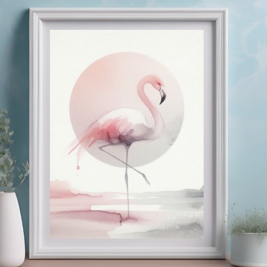 Abstrakt Flamingo Modern Trendy Zuhause Boho Poster