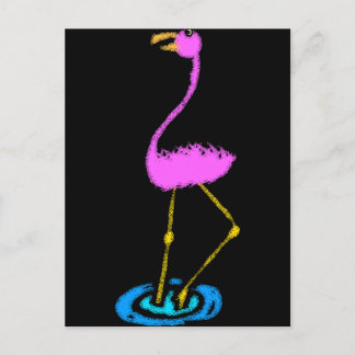 Abstrakt Flamingo Postkarte