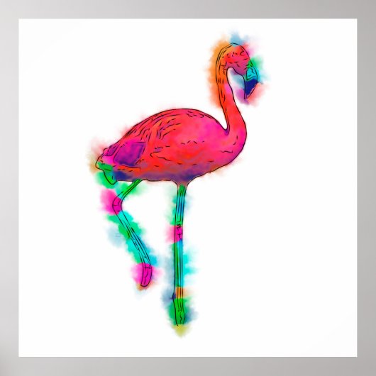 Abstrakt Flamingo Step Custom Poster (Vorne)