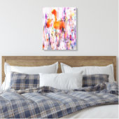 Abstrakt Flamingo Stretched Canvas Print Leinwanddruck (Insitu (Schlafzimmer))