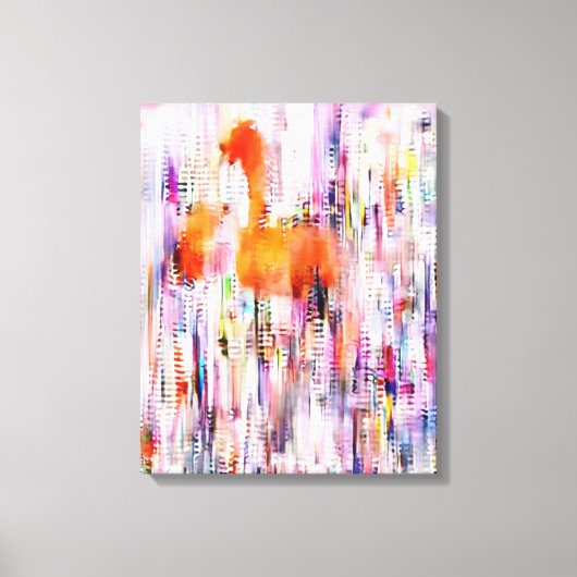 Abstrakt Flamingo Stretched Canvas Print Leinwanddruck (Vorderseite)