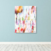 Abstrakt Flamingo Stretched Canvas Print Leinwanddruck (Insitu (Holzboden))