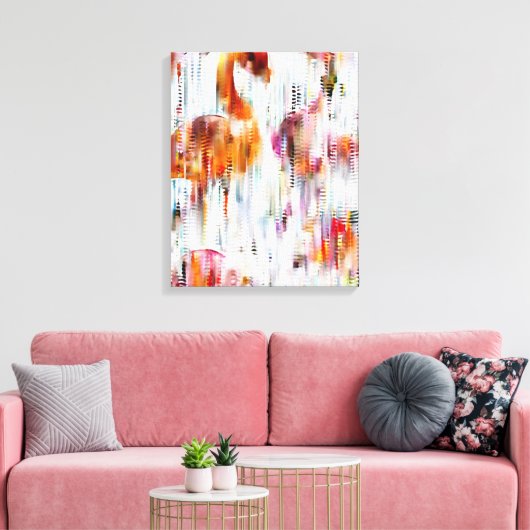 Abstrakt Flamingo Stretched Canvas Print Leinwanddruck (Insitu (Wohnzimmer))