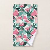 Abstrakt Flamingos Badhandtuch Set (Handtuch)