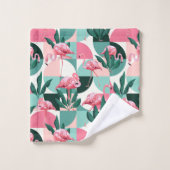 Abstrakt Flamingos Badhandtuch Set (Waschlappen)